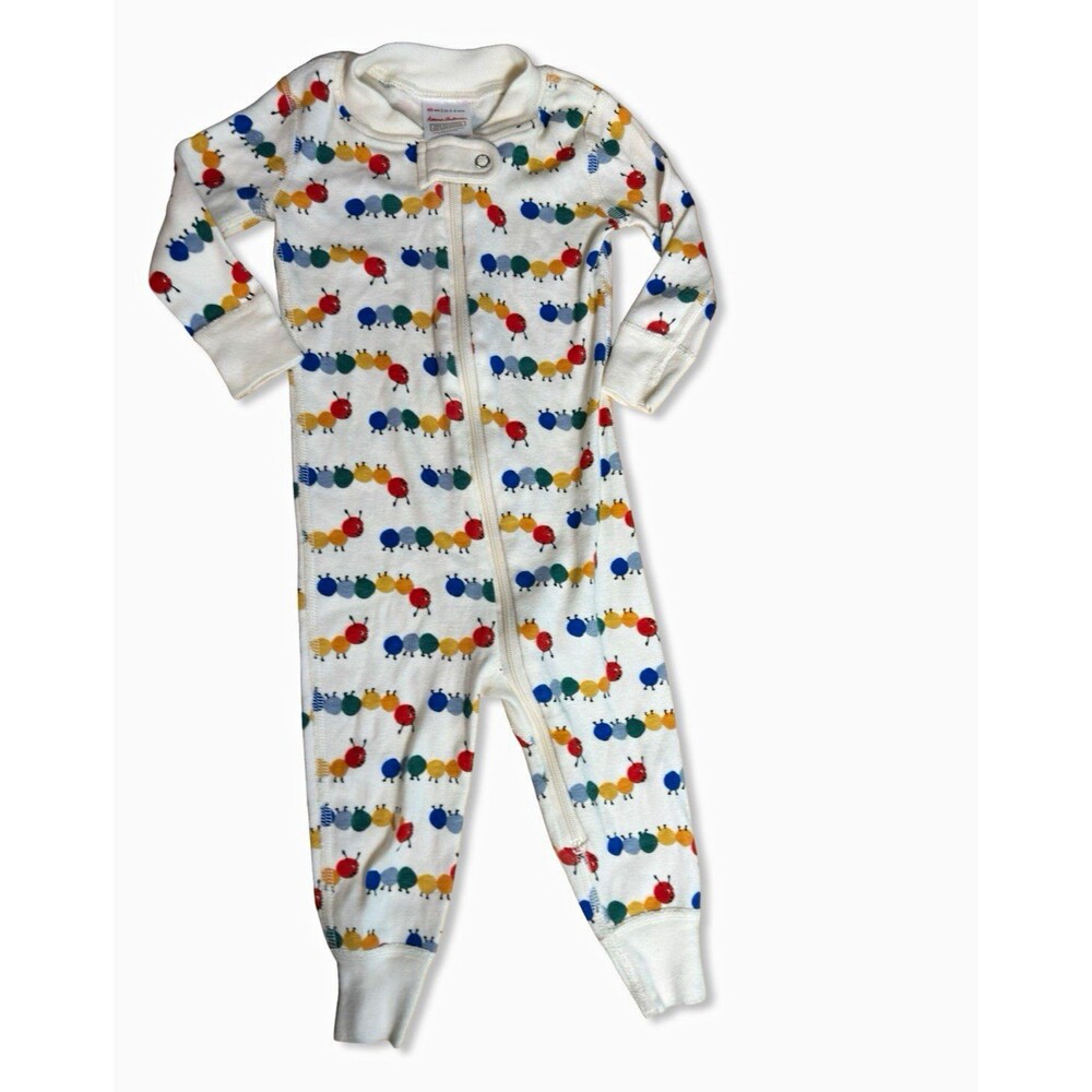 Hanna Andersson Organic Cotton Zip Sleeper 3-6M | Caterpillar Print Footless